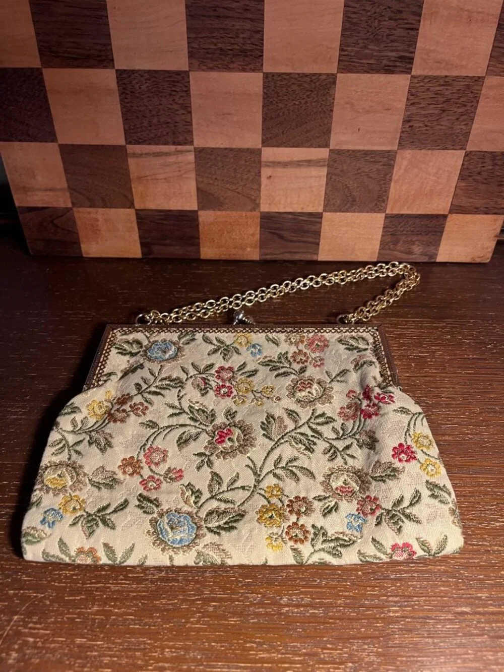 Floral Tapestry Purse Made in Italy A784
